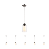 8W Cylinder Shape LED Pendant Light, Brushed Nickel Finish, 4000K (Cool White), 500 Lumens, ETL Listed - BUILDMYPLACE