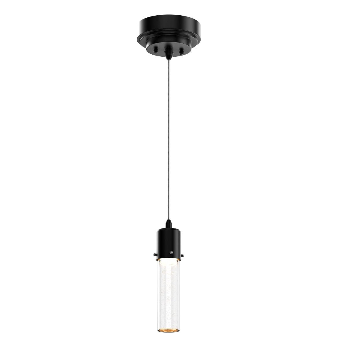 8W Dimmable LED Pendant Ceiling Light, 3000K (Warm White), Seedy Glass Shade, Dimmable, 400 Lumens, ETL Listed - BUILDMYPLACE