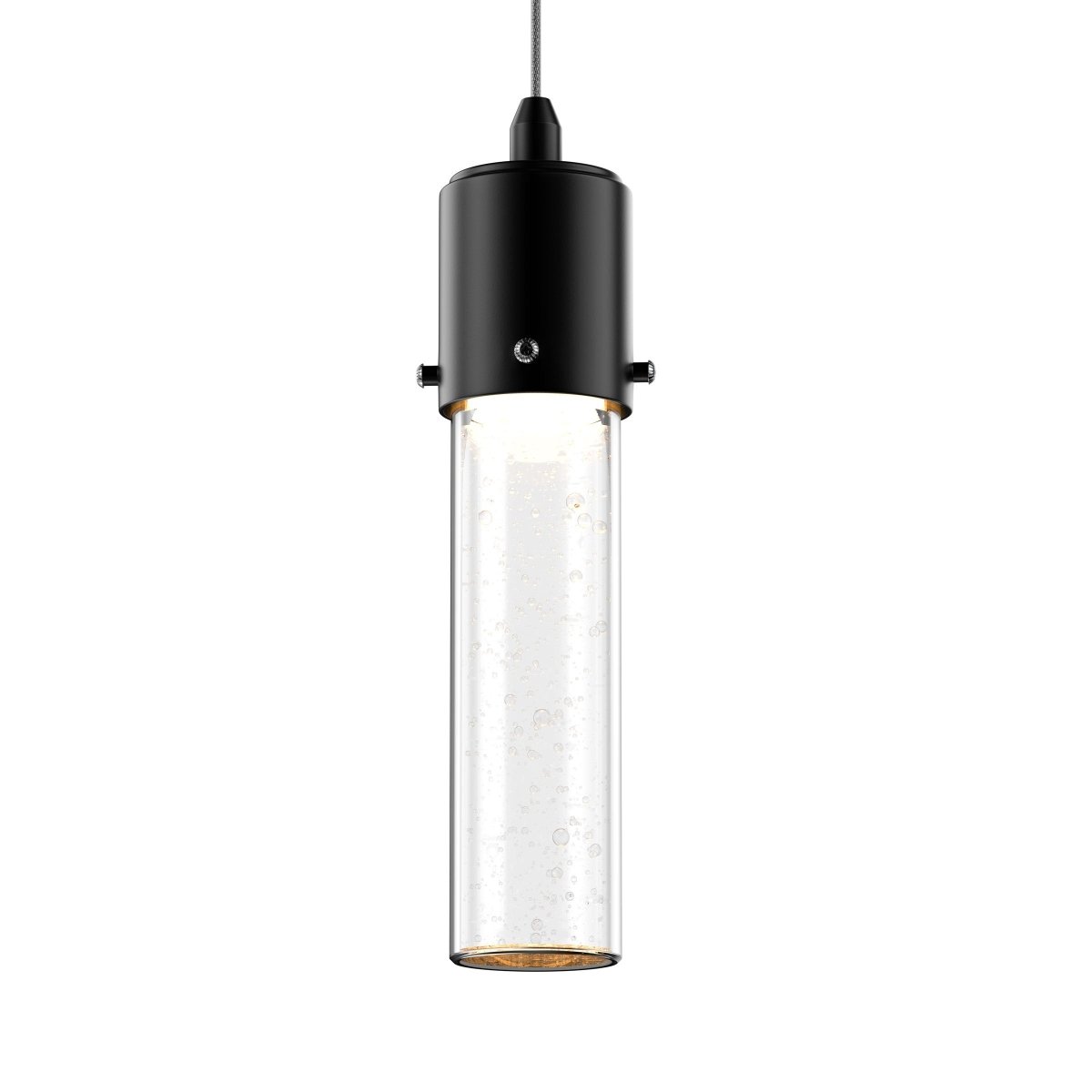 8W Dimmable LED Pendant Ceiling Light, 3000K (Warm White), Seedy Glass Shade, Dimmable, 400 Lumens, ETL Listed - BUILDMYPLACE