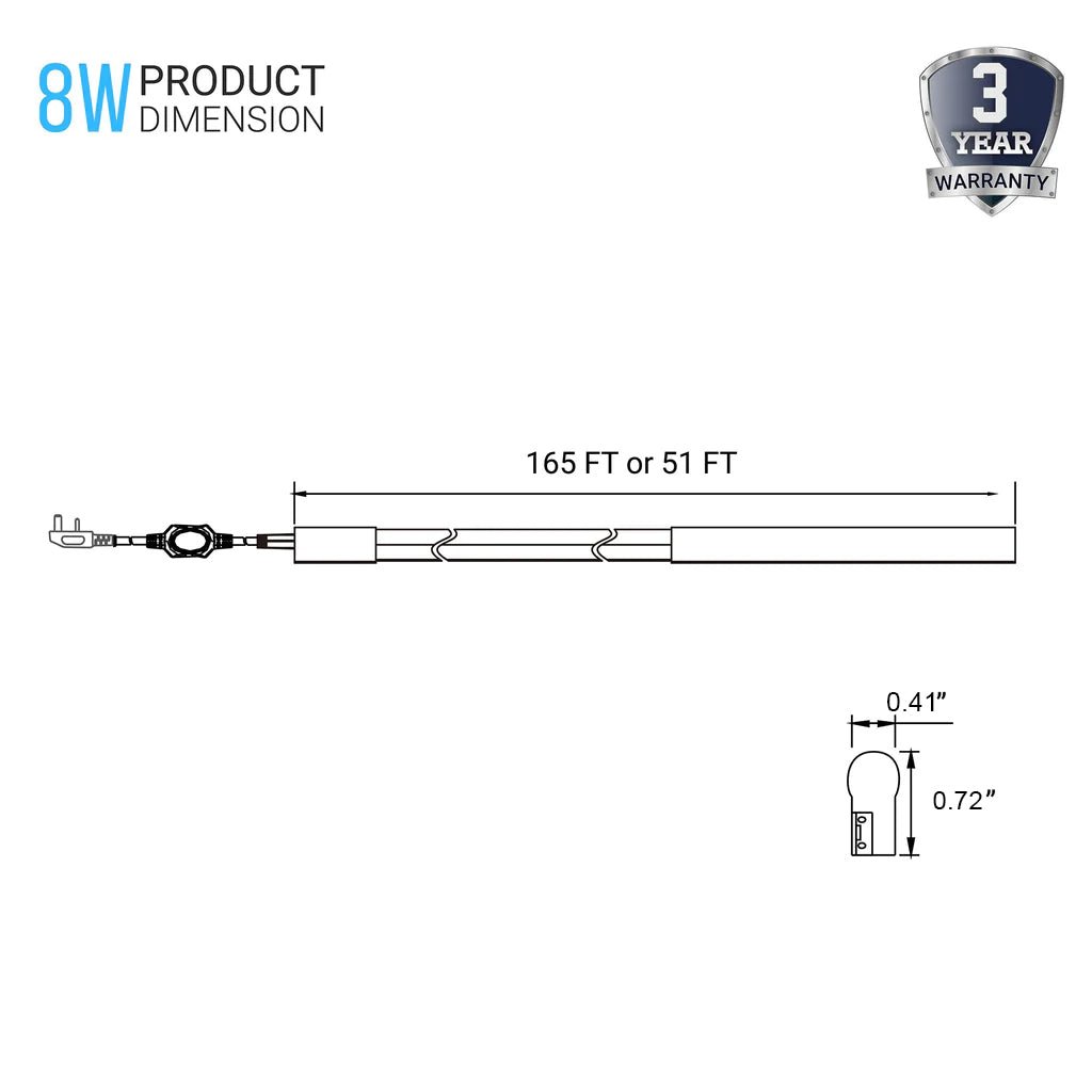 8W Neon Flex LED Rope Lights - BGRP - 120V, IP65 Rated - UL/ETL Listed - 200 Lumens - BUILDMYPLACE