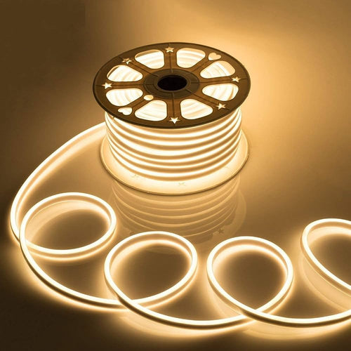 8W Neon Flex LED Rope Lights - White - 120V, IP65 Rated - UL/ETL Listed - 200 Lumens
