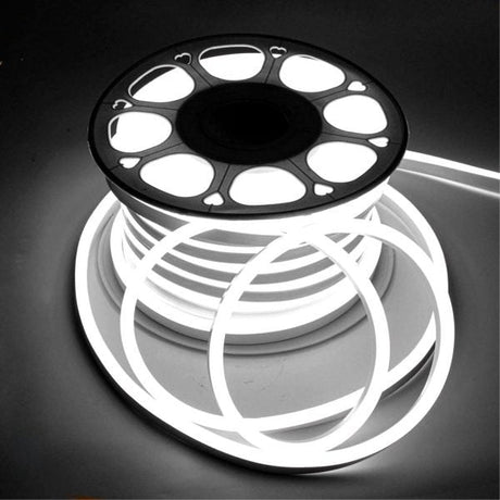 8W Neon Flex LED Rope Lights - White - 120V, IP65 Rated - UL/ETL Listed - 200 Lumens - BUILDMYPLACE