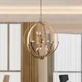 9 - Light Brass Finish Hardware with Nature Brown Corn Leaf Rope Pendant Light, E12 Base - BUILDMYPLACE