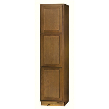 90 inch High Broom Cabinet - Warmwood Shaker - 24 Inch W x 90 Inch H x 24 Inch D