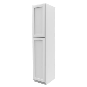 90 Inch High Single Door Tall Cabinet - Luxor White Shaker - Ready To Assemble, 18