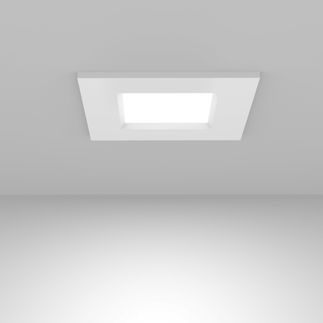 9W 4 Inch Ultra Thin Square LED Recessed Light: Junction Box, 650LM, Dimmable, Damp Location - Ceiling Mount Trim for Office, Kitchen, Bedroom, Bathroom - BUILDMYPLACE