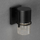 9W Cylinder LED Wall Sconce Light 5000K Daylight White, 500 Lumens, LED Outdoor Wall Light, Clear Bubble Glass, 120V Dimmable ETL Listed Textured Black Finish - BUILDMYPLACE