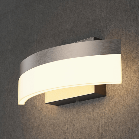 9W LED Wall Sconce Light, 3000K Warm White 500LM 120V Brushed Nickel Finish, ETL Listed, Dimmable, Hallway Light Fixtures - BUILDMYPLACE