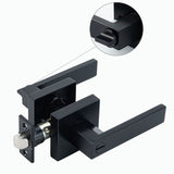 Ivanees Heavy Duty Privacy Leverset in Matt Black Finish with Exposed Screws