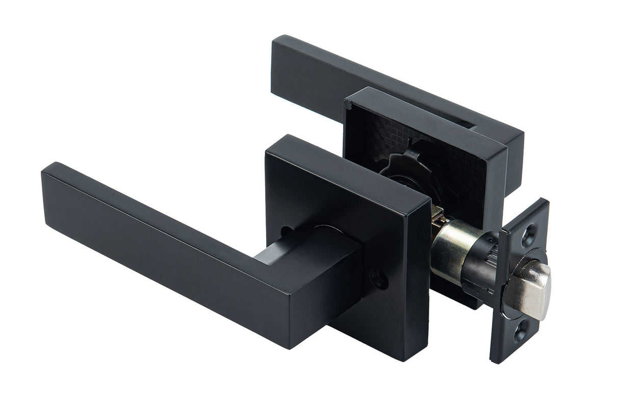 Ivanees Heavy Duty Passage Leverset in Matt Black Finish with Exposed Screws