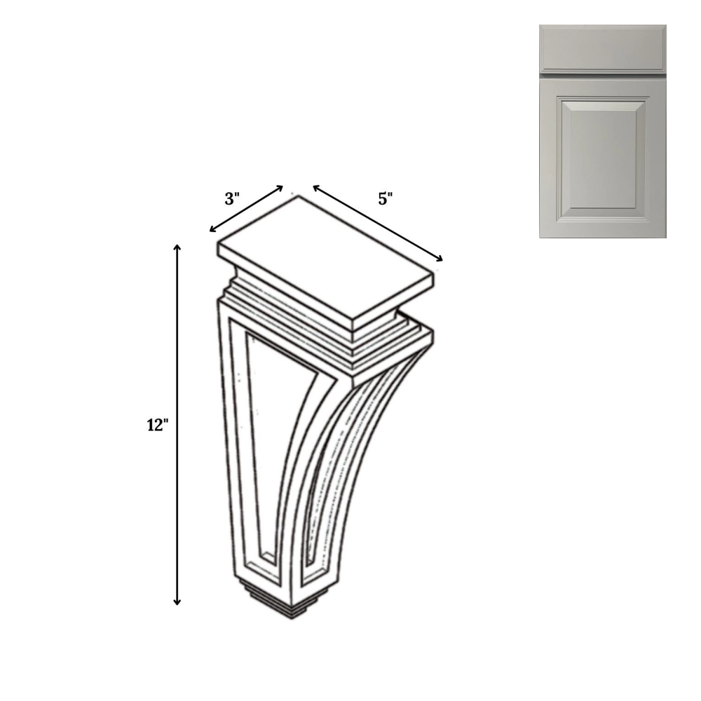 Avalon Ashen - Structural - 3"W x 12"H x 5"D - Pre Assembled