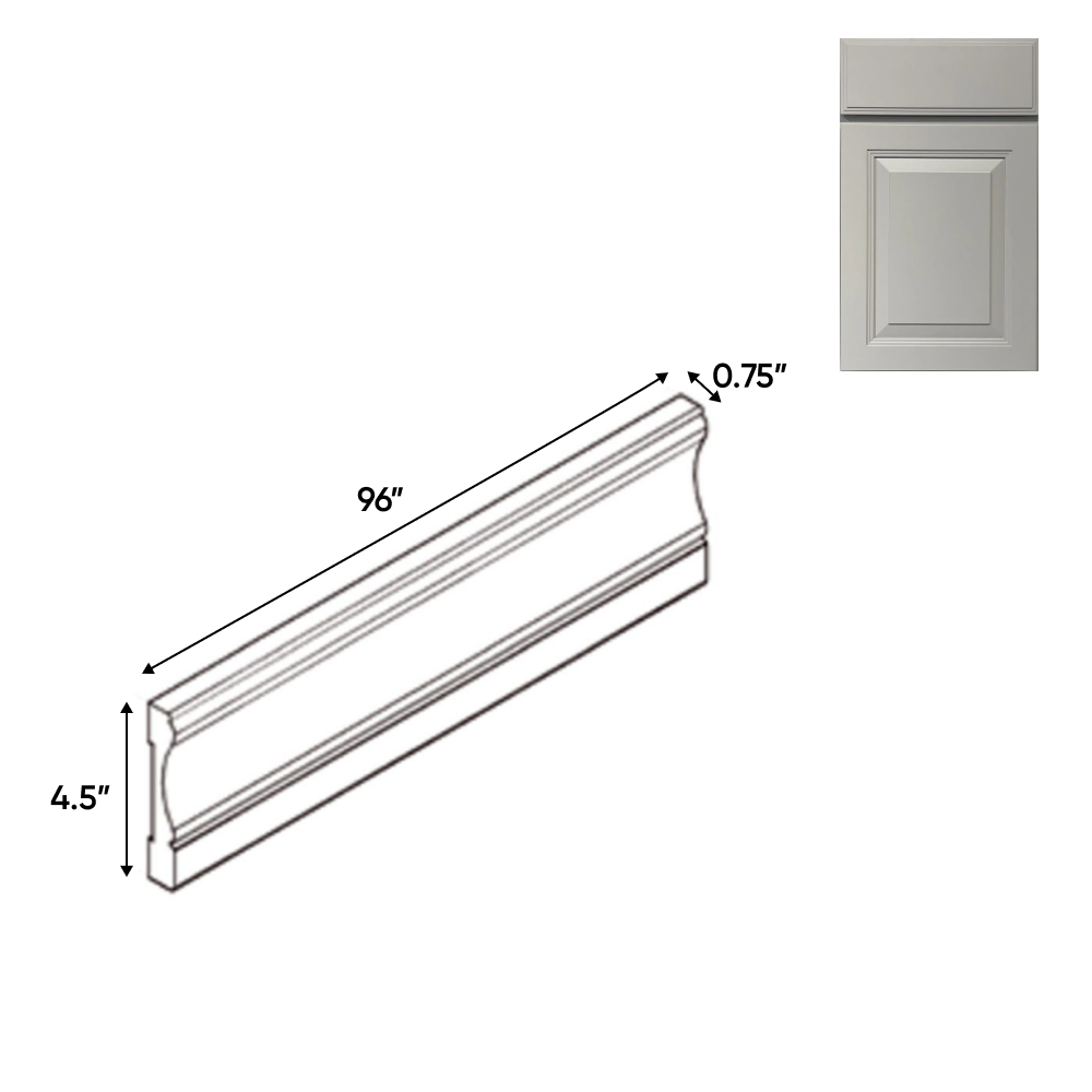 Avalon Ashen - Base Molding - 96"W x 4.5"H x 0.75"D - Pre Assembled