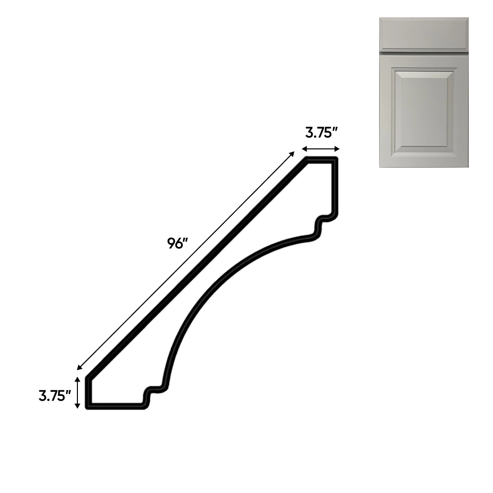 Avalon Ashen - Crown Moldings - 96"W x 3.5"H x 3.5"D - Pre Assembled