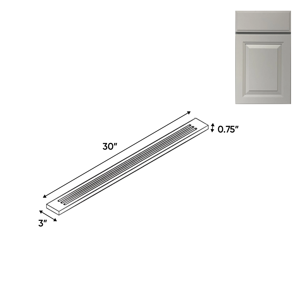 RTA - Avalon Ashen - Flutted Wall Fillers - 3"W x 30"H x 0.75"D