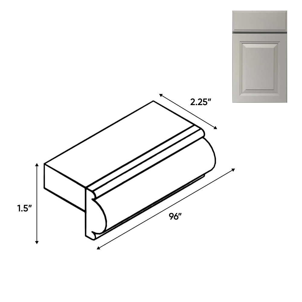 RTA - Avalon Ashen - Light Rail Molding - 96"W x 1.5"H x 1.5"D - AA-LVB