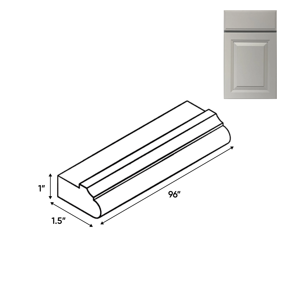 Avalon Ashen - Trims - 96"W x 0.75"H x 1.5"D - Pre Assembled