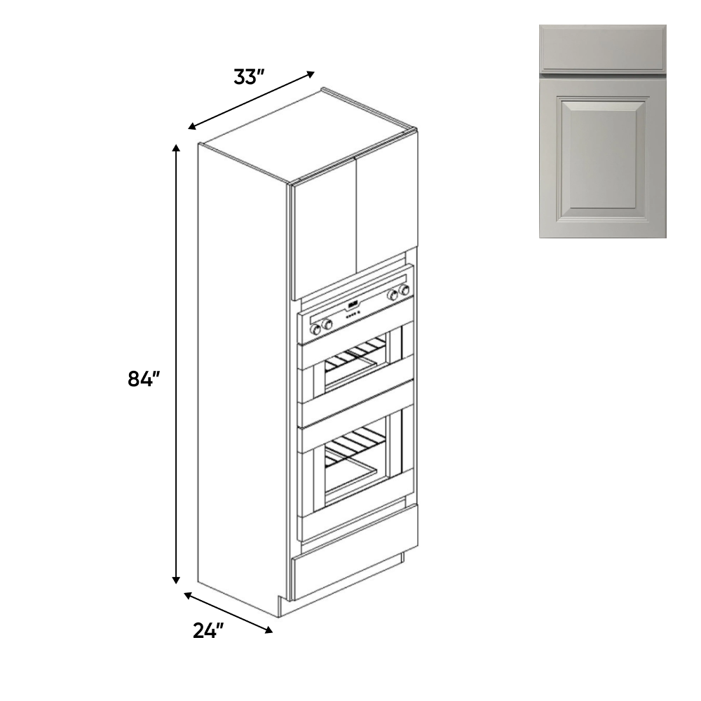 Avalon Ashen - Double Oven Cabinets - 33"W x 84"H x 24"D - Pre Assembled