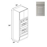 RTA - Avalon Ashen - Double Oven Cabinets - 33"W x 84"H x 24"D