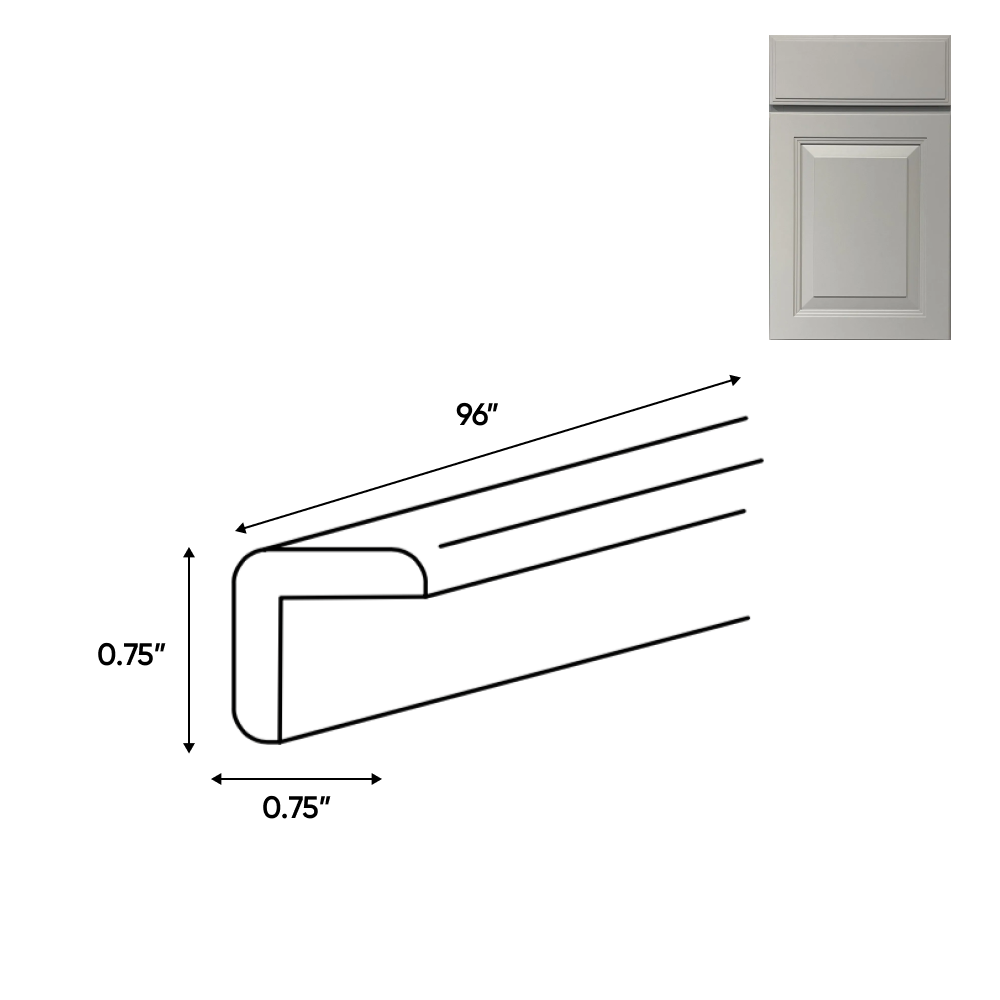 Avalon Ashen - Trims - 96"W x 0.75"H x 0.75"D - AA-OCL - Pre Assembled