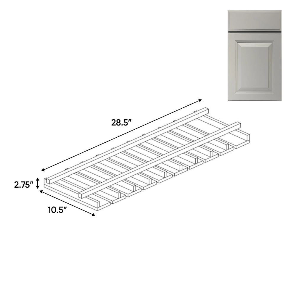 RTA - Avalon Ashen - Stem Glass Holder - 30"W x 1.5"H x 12"D