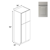 RTA - Avalon Ashen - Double Door Pantry Cabinets - 24"W x 90"H x 24"D