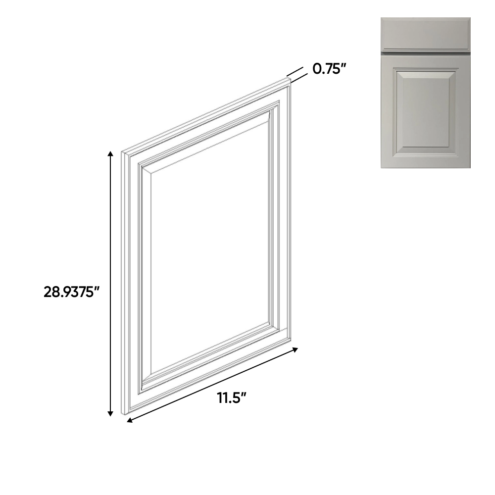 Avalon Ashen - Decorative End Panel Doors - 11.5"W x 28.93"H x 0.75"D - Pre Assembled