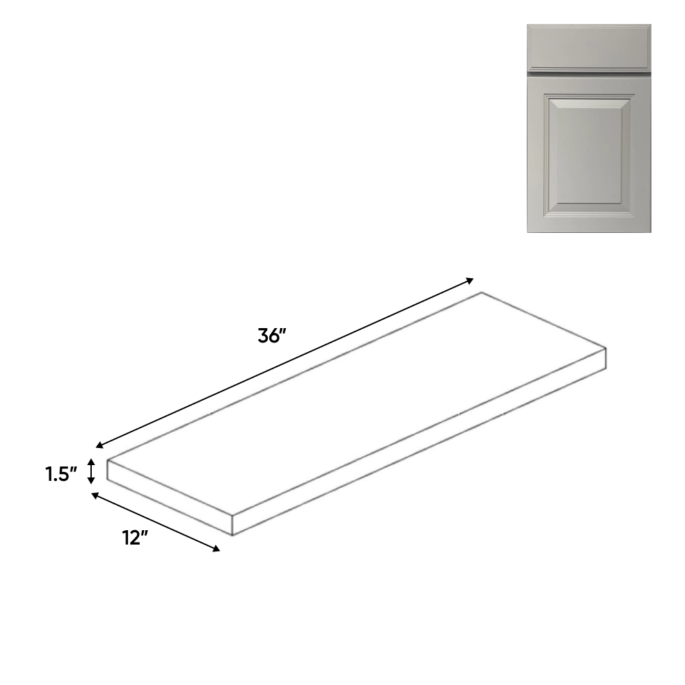 Avalon Ashen - Wall Shelf - 36"W x 1.5"H x 12"D - Pre Assembled