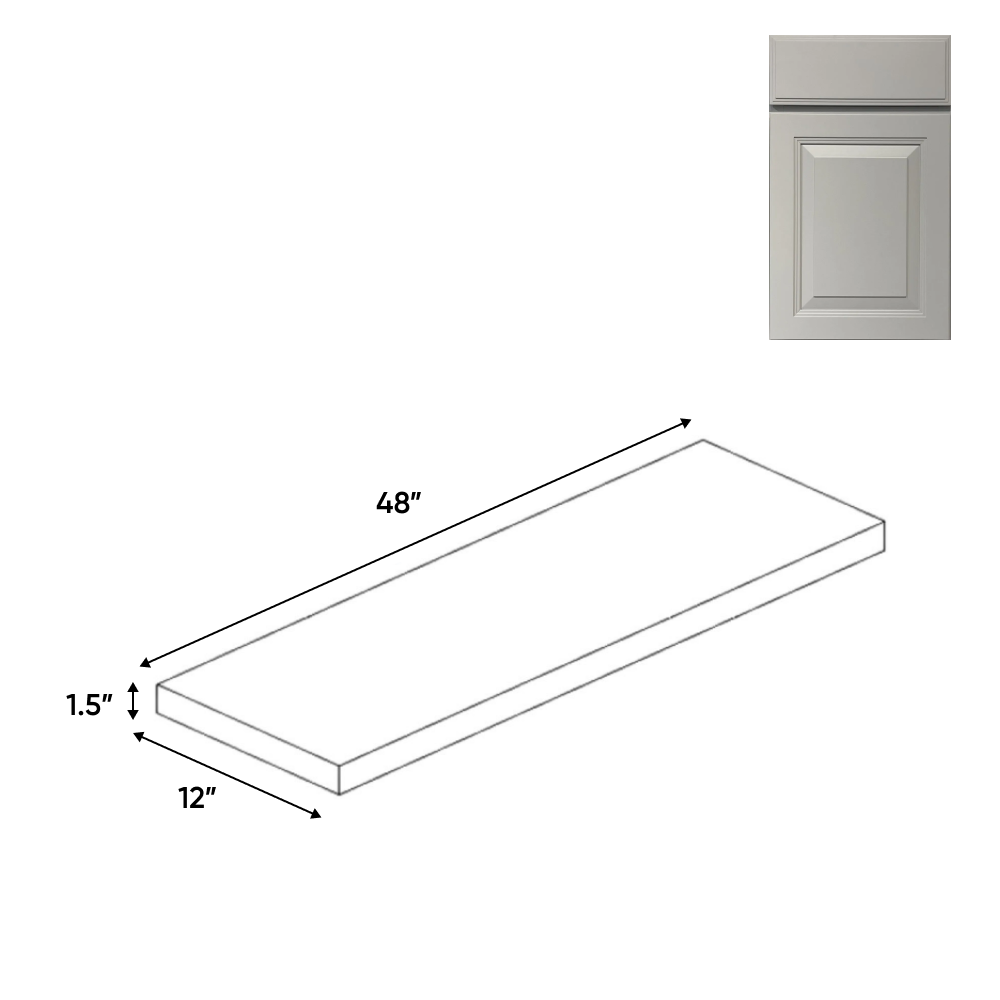 Avalon Ashen - Wall Shelf - 48"W x 1.5"H x 12"D - Pre Assembled