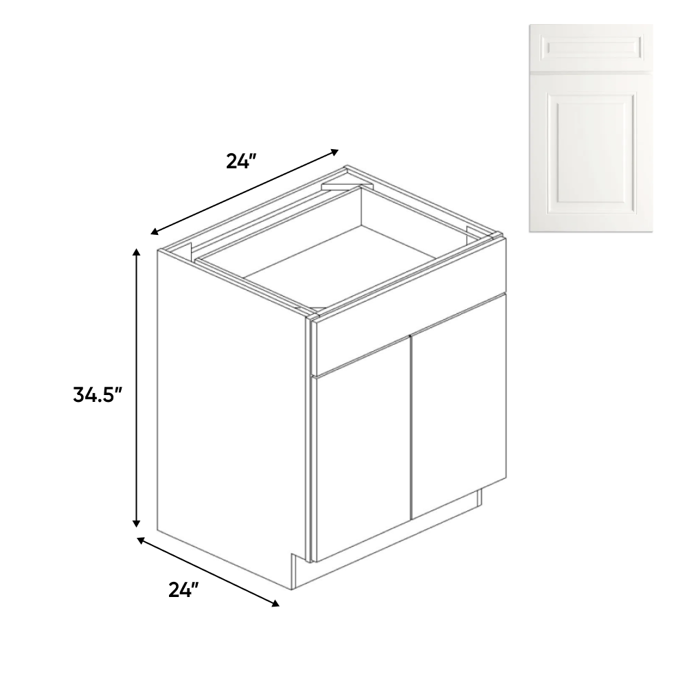 Atlas Blanco - Double Door Cabinets - 24"W x 34.5"H x 24"D - Pre Assembled