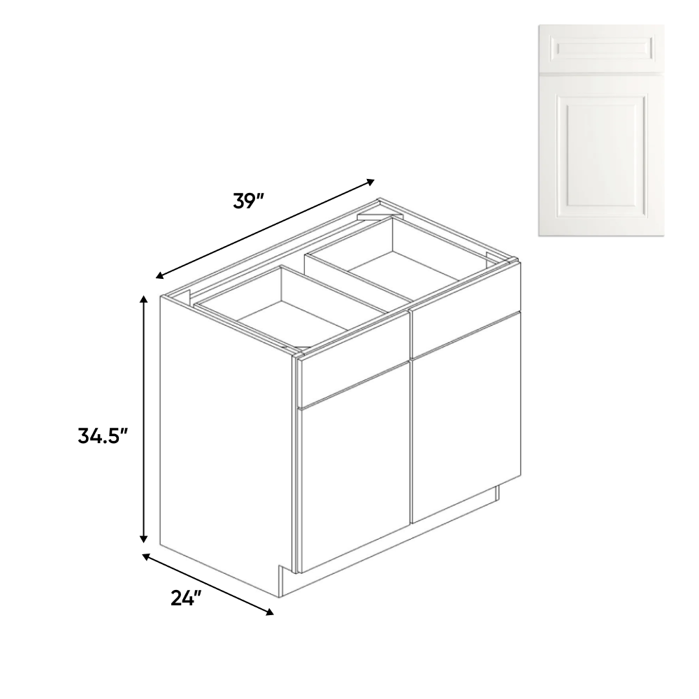 Atlas Blanco - Double Door Cabinets - 39"W x 34.5"H x 24"D - Pre Assembled