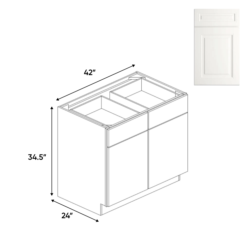 Atlas Blanco - Double Door Cabinets - 42"W x 34.5"H x 24"D - Pre Assembled