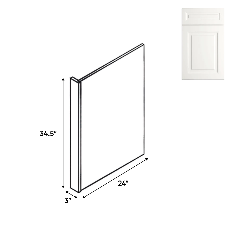 Atlas Blanco - End Panels - 24"W x 34.5"H x 3"D - Pre Assembled