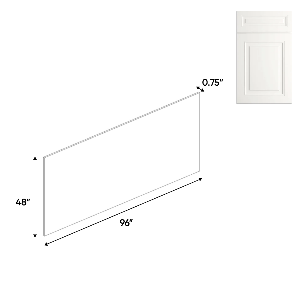 RTA - Atlas Blanco - Edge Banded Panels - 48"W x 96"H x 0.75"D