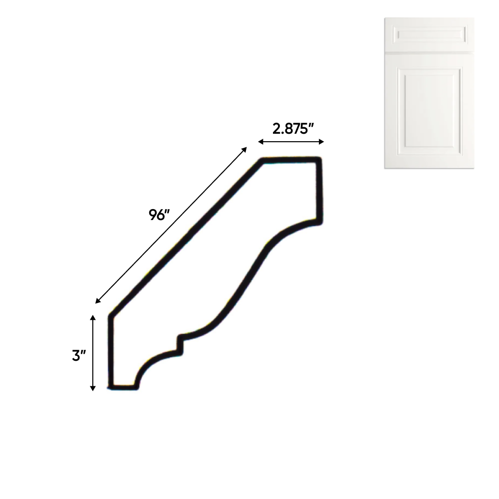 RTA - Atlas Blanco - Crown Moldings - 96"W x 3"H x 3"D