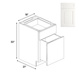 RTA - Atlas Blanco - File Drawer Base Cabinets - 18"W x 30"H x 21"D