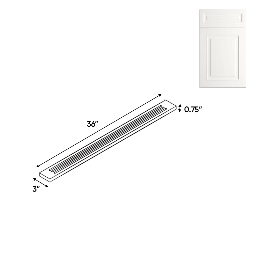 RTA - Atlas Blanco - Flutted Wall Fillers - 3"W x 36"H x 0.75"D