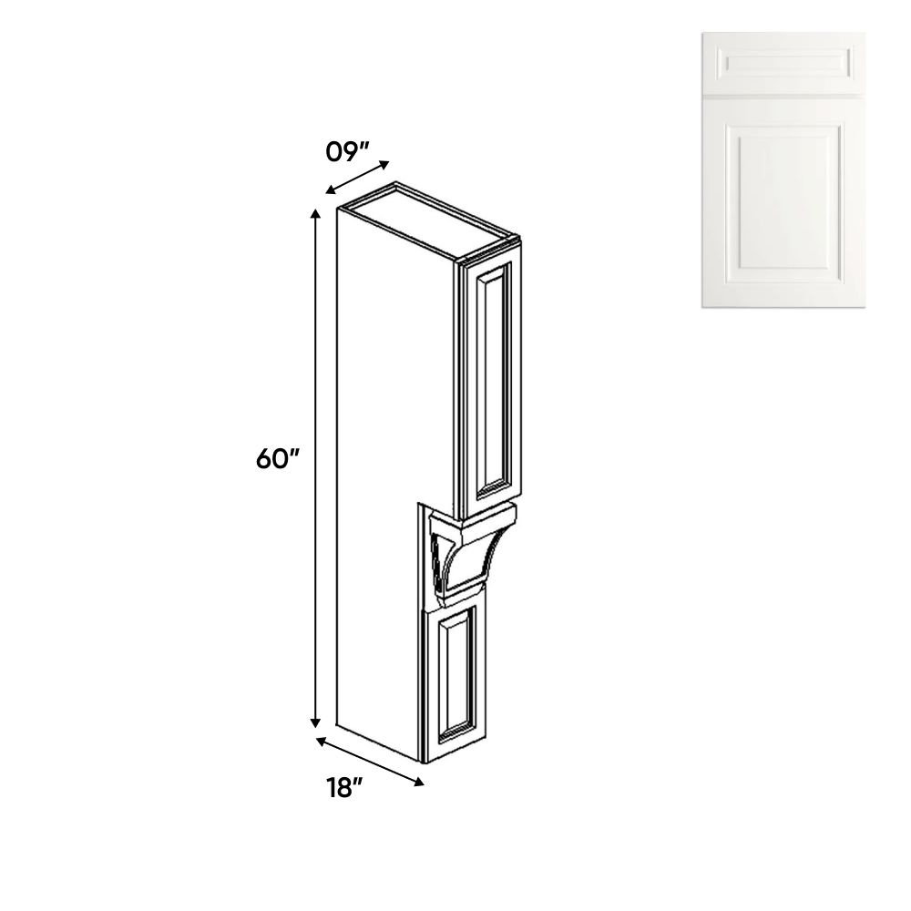 RTA - Atlas Blanco - Hood Spice Racks - 9"W x 60"H x 18"D