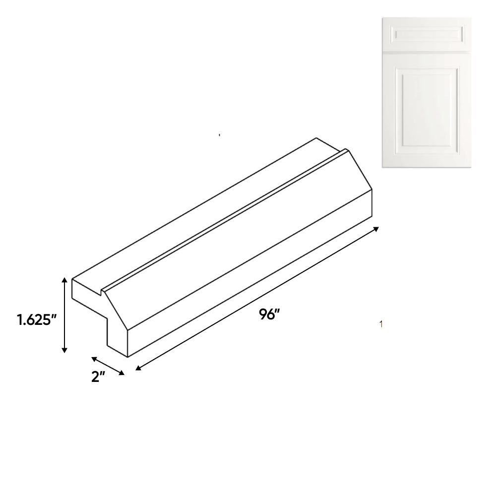 RTA - Atlas Blanco - Light Rail Molding - 96"W x 2"H x 1.5"D