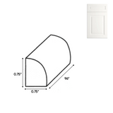 RTA - Atlas Blanco - Quarter Round Molding - 96"W x 0.75"H x 0.75"D - AB-QR