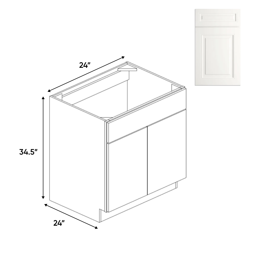 RTA - Atlas Blanco - Sink Base Cabinets - 24"W x 34.5"H x 24"D