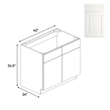 RTA - Atlas Blanco - Sink Base Cabinets - 42"W x 34.5"H x 24"D