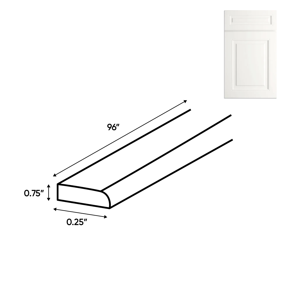 RTA - Atlas Blanco - Scribe Molding - 96"W x 0.75"H x 0.25"D