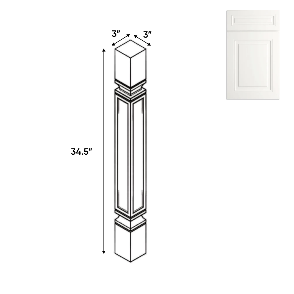 RTA - Atlas Blanco - Structural - 3"W x 34.5"H x 3"D