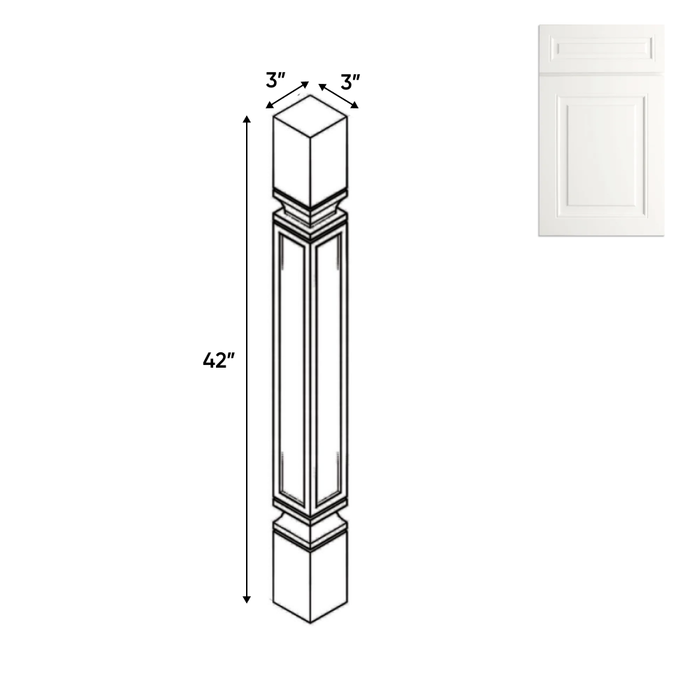 RTA - Atlas Blanco - Structural - 3"W x 42"H x 3"D