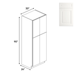 RTA - Atlas Blanco - Double Door Pantry Cabinets - 30"W x 90"H x 24"D