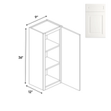 RTA - Atlas Blanco - 36" Height Single Door Wall Cabinets - 9"W x 36"H x 12"D