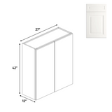 RTA - Atlas Blanco - 42" Height Double Door Wall Cabinets - 27"W x 42"H x 12"D