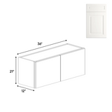 RTA - Atlas Blanco - 21"Height Double Door Wall Cabinets - 36"W x 21"H x 12"D