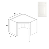 RTA - Atlas Blanco - Diagonal Corner Wall Cabinets - 24"W x 18"H x 12"D - AB-WDC2418G