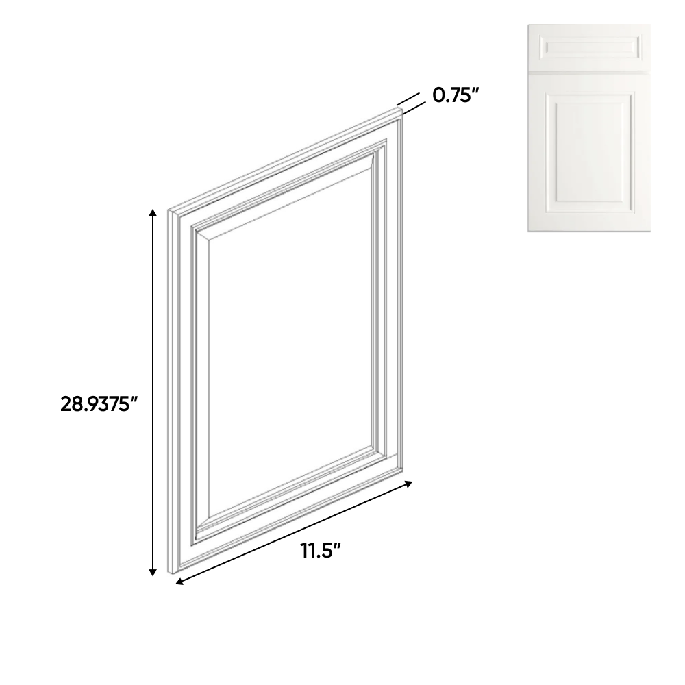 Atlas Blanco - Decorative End Panel Doors - 11.5"W x 28.93"H x 0.75"D - Pre Assembled